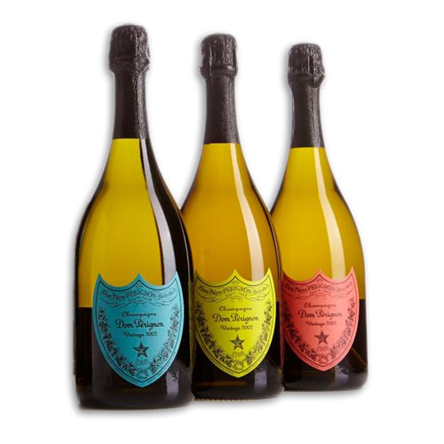 Dom Perignon Andy Warhol 2002 Limited Edition Set &#40;1 x Blue 1 x Red 1 x Yellow&#41; - Trusted Seller